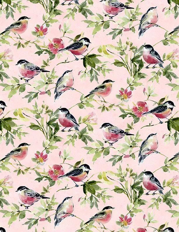 * Among the Branches 39756 379 Birds All Over Pink