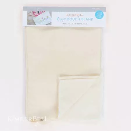 Zipper Pouch Blank Canvas Cream Large