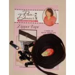 Zipper Tape 3yds Black Metallic