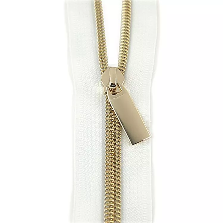 Zipper White/Gold 9 Pulls/3yds ZBY5C2 Sallie Tomato#1